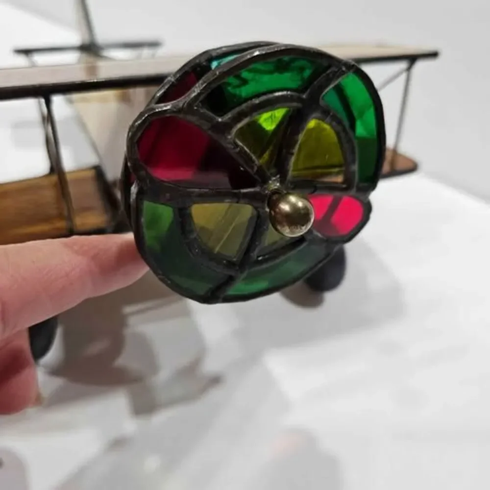 kaleidoscope Decorative Stained Glass Biplane Model